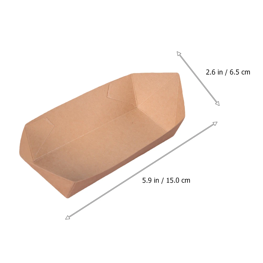 

20pcs Grease Resistant Kraft Paper Food Basket Disposable Snack Containers Stackable Fry Holders Oil Moisture Proof