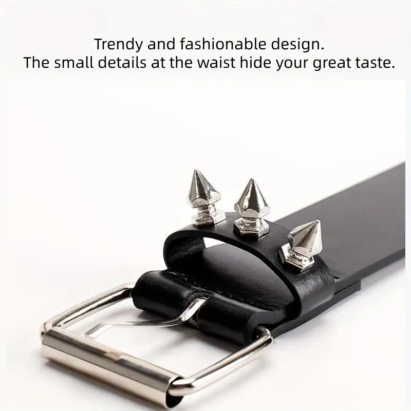 1 قطعة المرأة الشتاء المألوف كول الشرير نمط برشام الديكور الجلود القوطي روك البرية حزام أسود قابل للتعديل