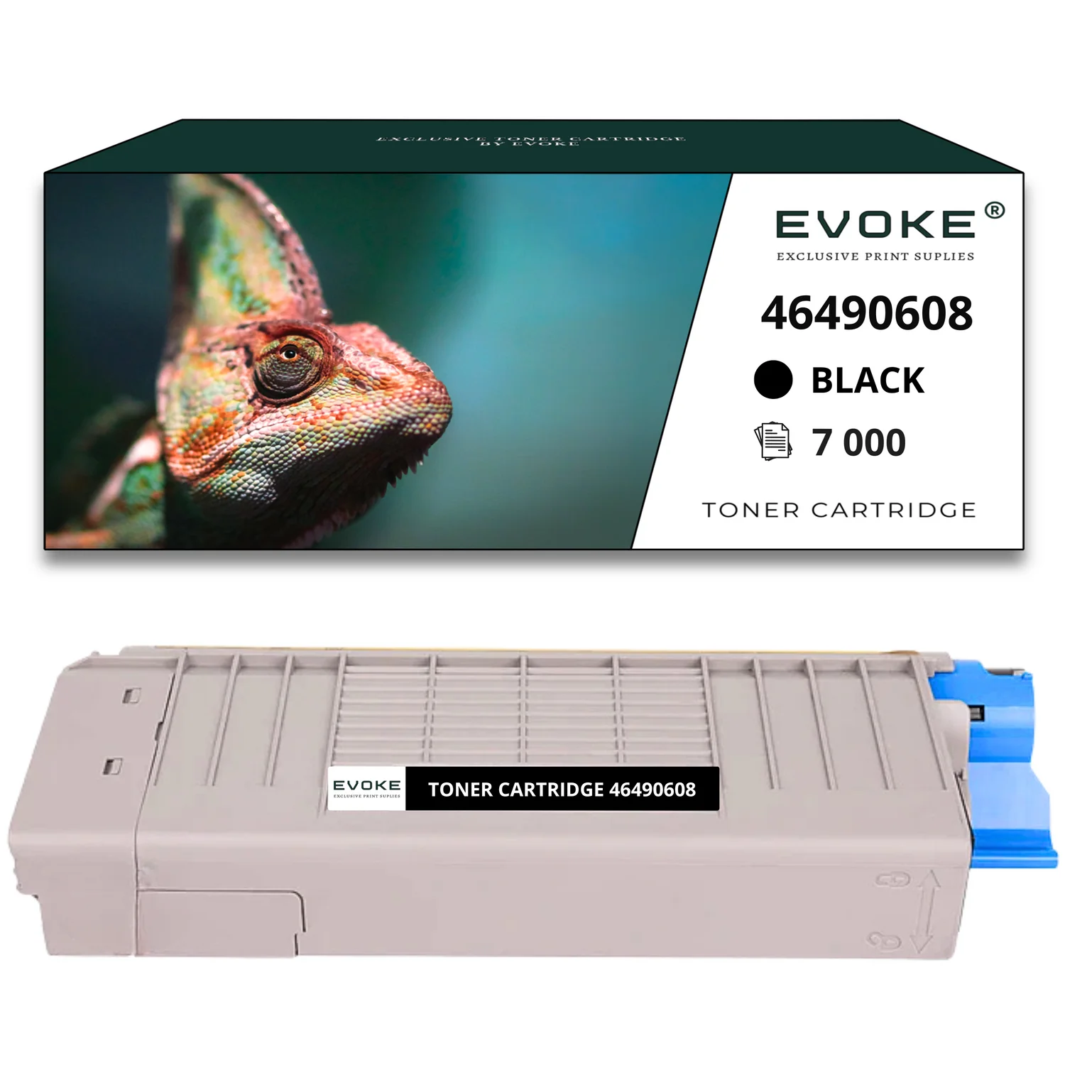 Evoke compatibele toner voor Oki 46490608 C532 Zwart 7000 pagina's C532Dn C542Dn Mc563Dn Mc573Dn