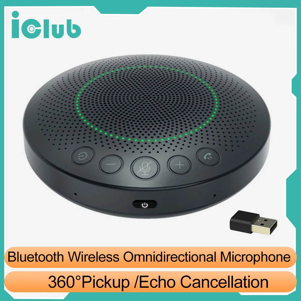 Desktop Omnidirectional Bluetooth Wireless Microphone HD Video Conference Speakerphone with High Quality Speaker For Zoom Skype