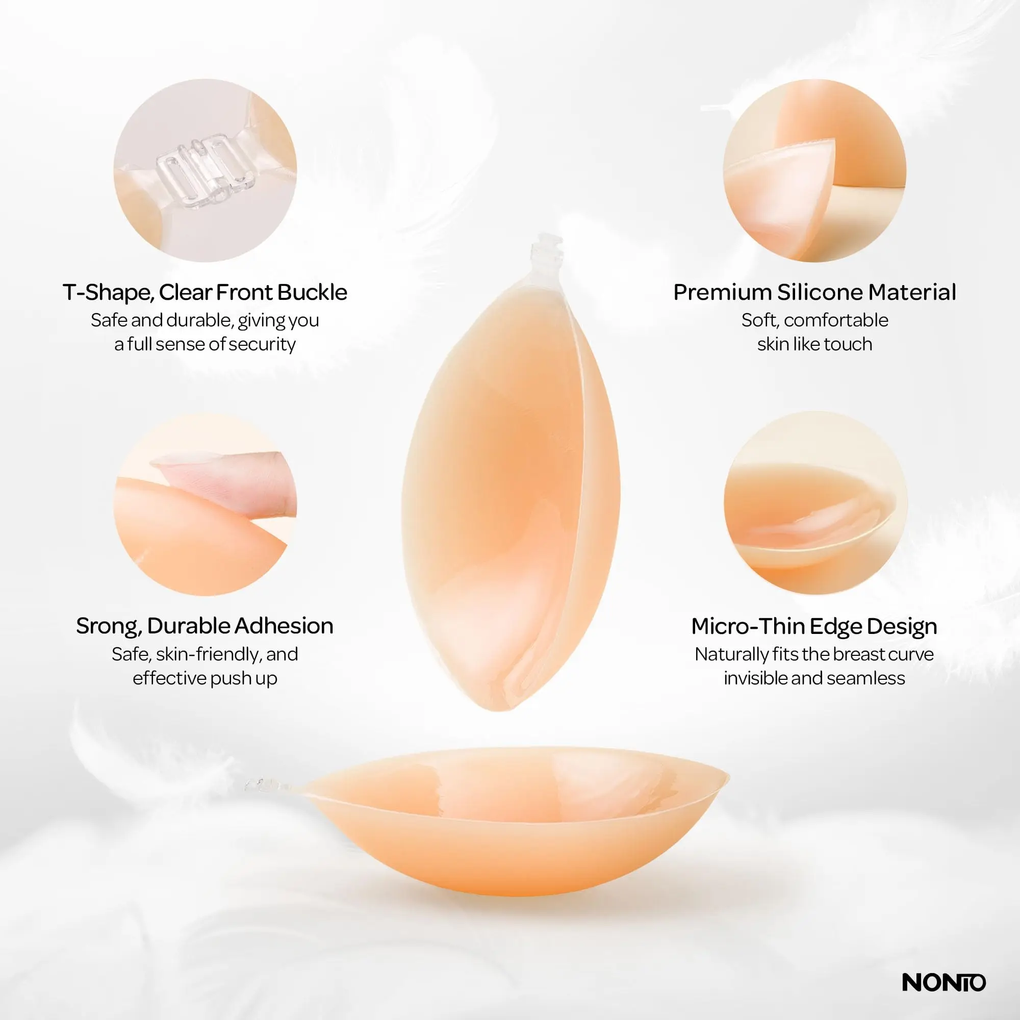 Adhesive Bra Strapless Sticky Invisible Push up Reusable Silicone The Best Off Backless Viscous for Women
