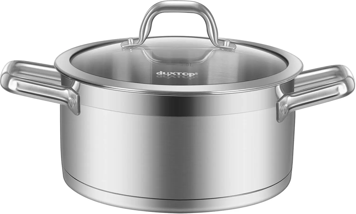 

Professional Stainless Steel Stockpot, 4.2Qt Induction Ready with Impact-Bonded Technology for Even Heating