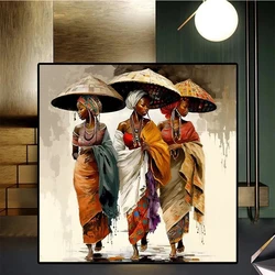 Full Drill Diamond Embroidery Abstract Art Black African Woman 5D DIY Diamond Painting Cross Stitch Rhinestone Mosaic