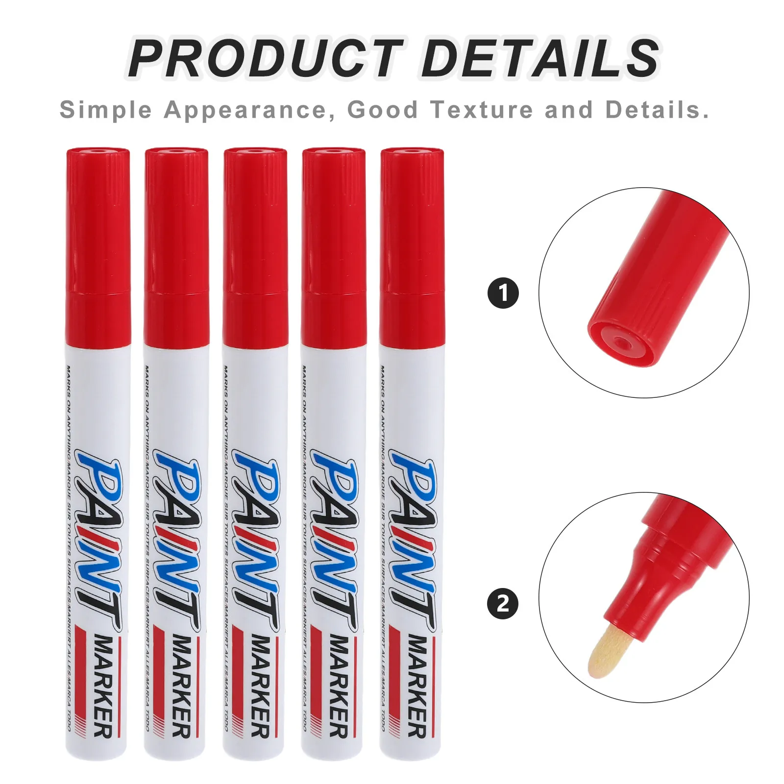10Pcs Tombstone Marker Pen Oil Based Paint Pen Permanent Weatherproof Fade Resistant Headstone Restoration Marker for Stone