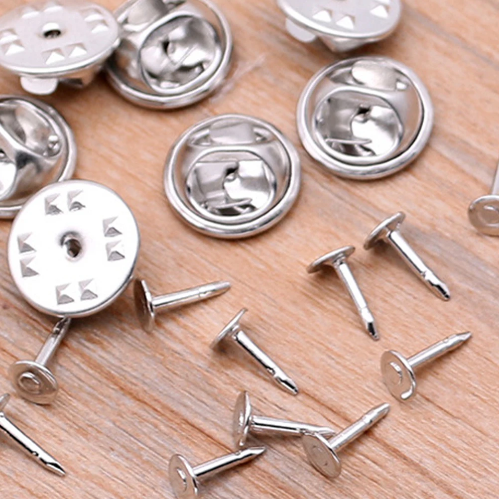 

100set Lapel Pins Backs Tie Tacks Brooch Clasps Insignia Clutch Blank Pin Holders Diy Jewelry Accessories Alloy Sturdy Light