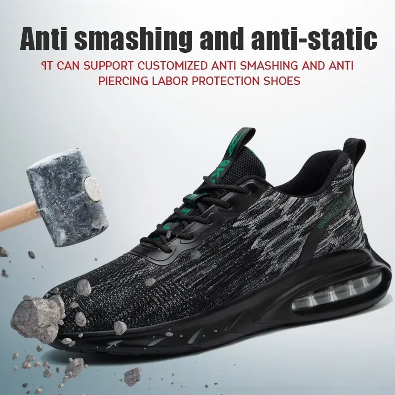 Breathable, Smash-proof and Puncture-proof Safety Shoes Wear-resistant and Breathable Work Shoes.