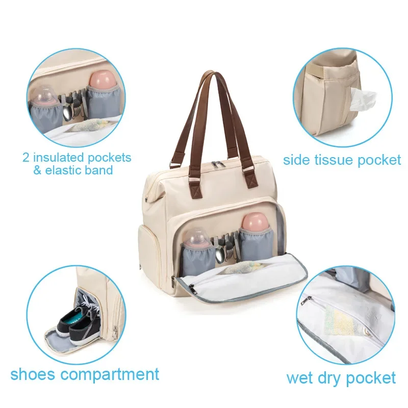 Fashion Mother and Baby Bag High-capacity Handheld One Shoulder Oblique Cross Bag Outgoing Convenient Multi Functional Mommy