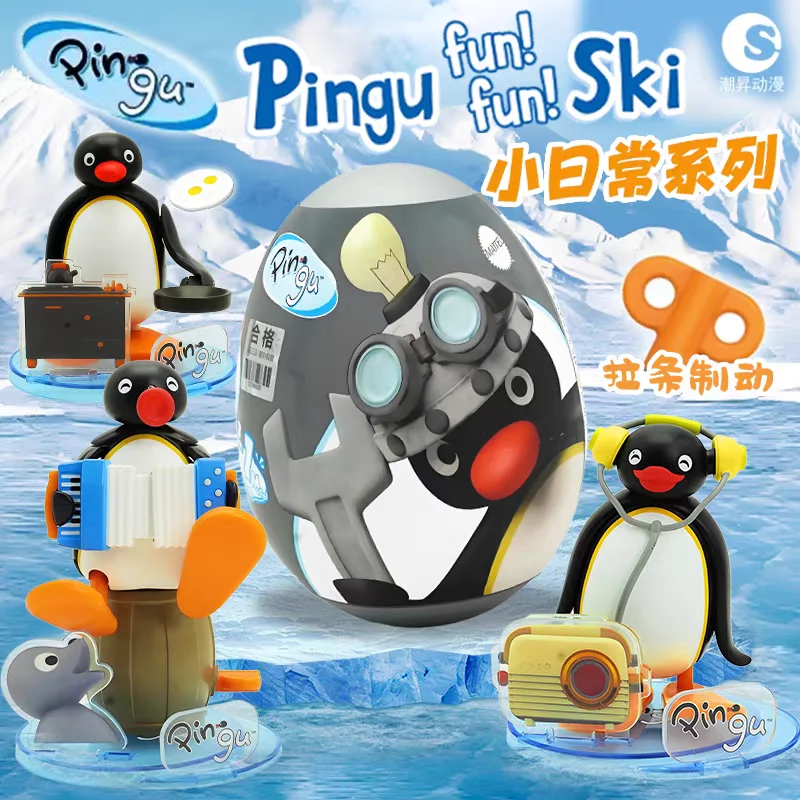 

New Authentic Pingu Little Everyday Series Blind Box Kawaii Doll Wind-Up Toy Pingu Model Mystery Box Custom Birthday Gifts