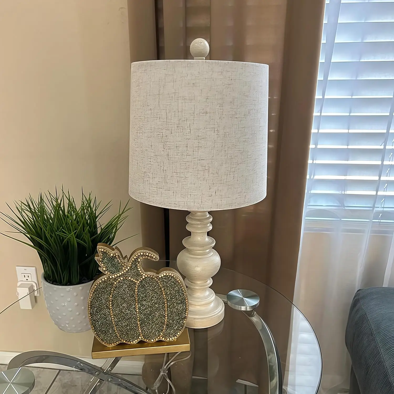 Conjunto de 2 candeeiros de mesa rústicos, estilo fazenda de 20,5" para sala de estar, quarto, decoração de mesa