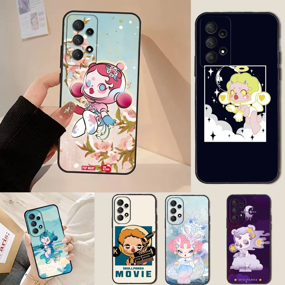 

Cute S-SkullpandaS Phone Case For Samsung Galaxy A13,A21s,A22,A31,A32,A52,A53,A71,A80,Soft Black Shell