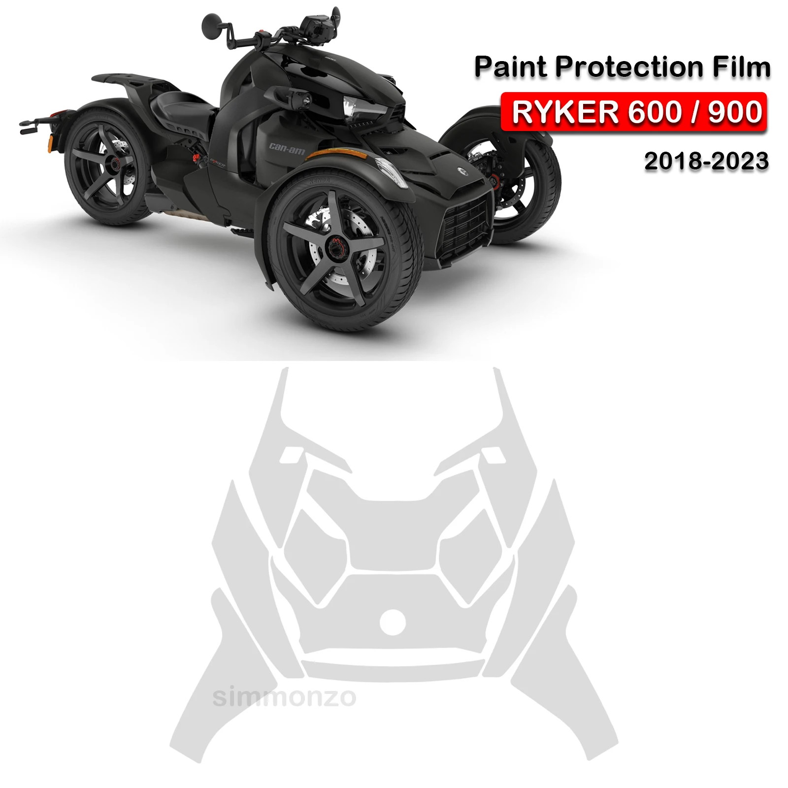 

Fits RYKER 900 Paint Protection Film For CAN AM RYKER 600 PPF Complete Paint Anti-scratch TPU Protection 2018-2023