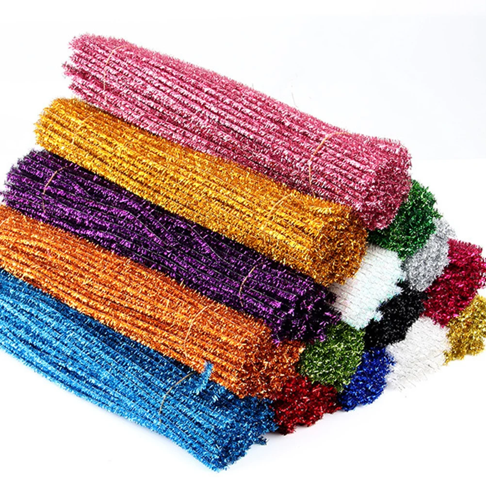 

400 Pcs Glitter Twist Stick Colorful Bendable Bar DIY Child Festival Twisted Rod Craft Project Decorative Bell Toy Gift