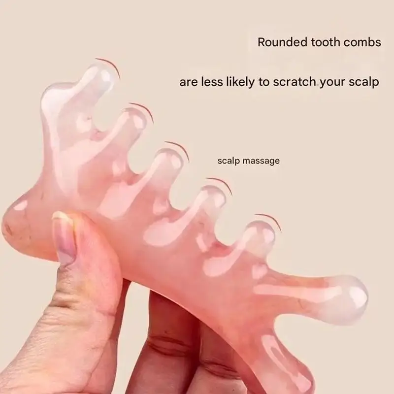 Harz-Gua-Sha-Massagekamm mit Delfin-Design für Haar, Kopfhaut und Körper, Entspannende Massage für Männer und Frauen zu Hause oder im Salon – Detail 8