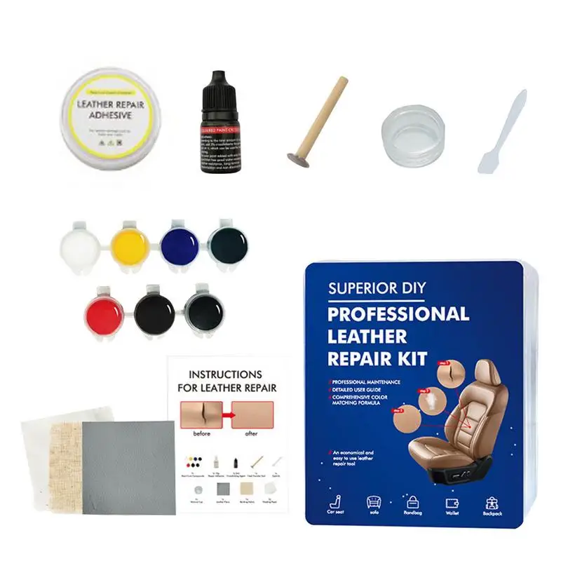 Car Leather Repair Kit Leather Interior Restore Kits 7 Colors Leather Repair Kit For Car Sofa Jacket Durable Seat Leather Repair