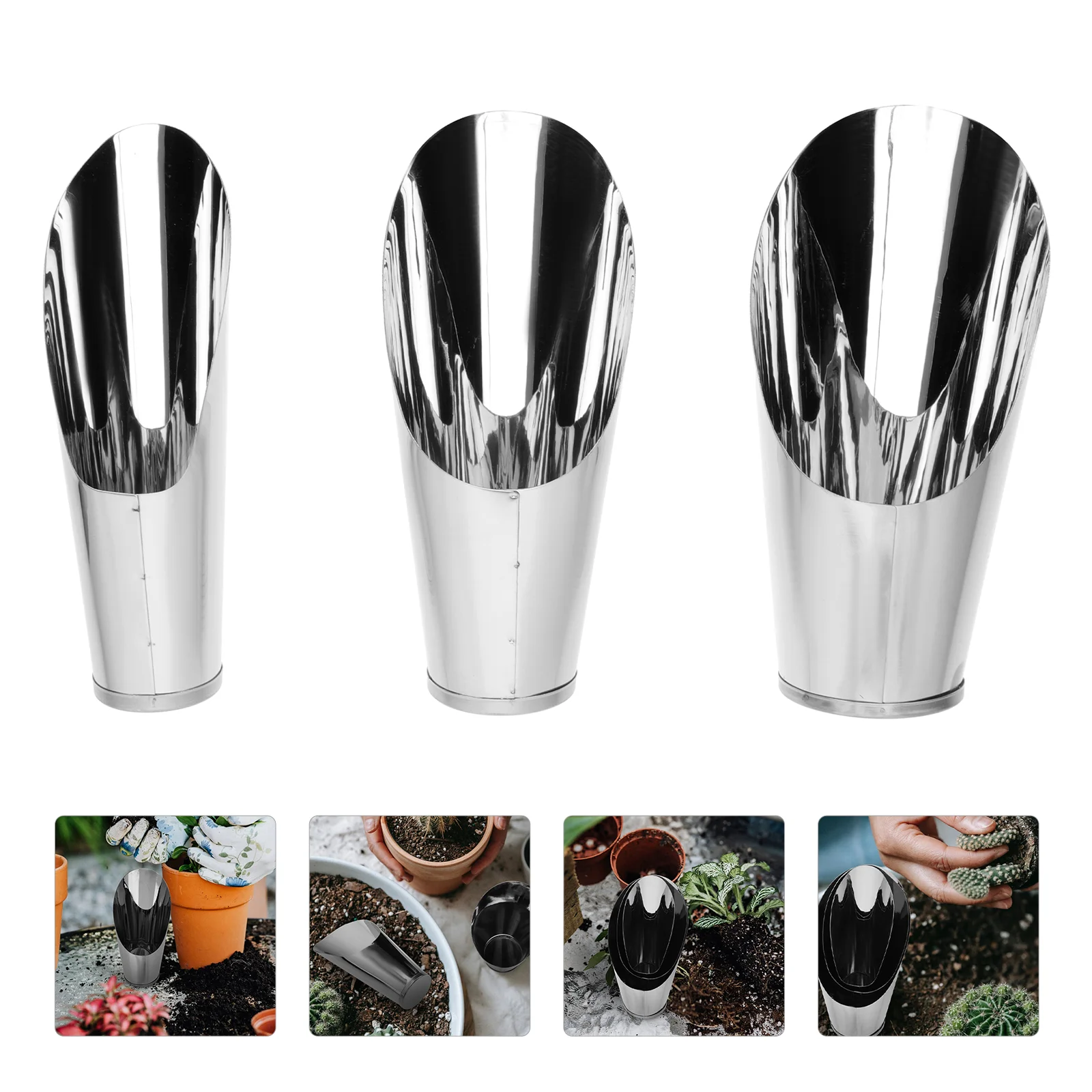 Succulent Stainless Steel Griddle Spatulas Cup Earrings Soil Scoops Shovels