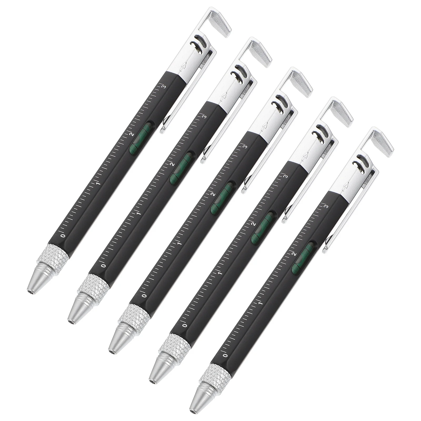 

5Pcs Tool Pens Multi-Function 6 in 1 Screwdriver Ballpoint Pen Ruler Level Gauge for Home Office DIY Gift Screwdriver Pens