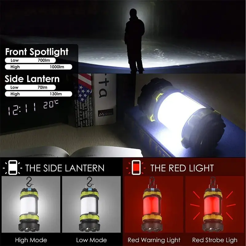 

New Super Bright LED Dual Light Source Camping Search Tent Outdoor Typec Rechargeable Mobile Flashlight