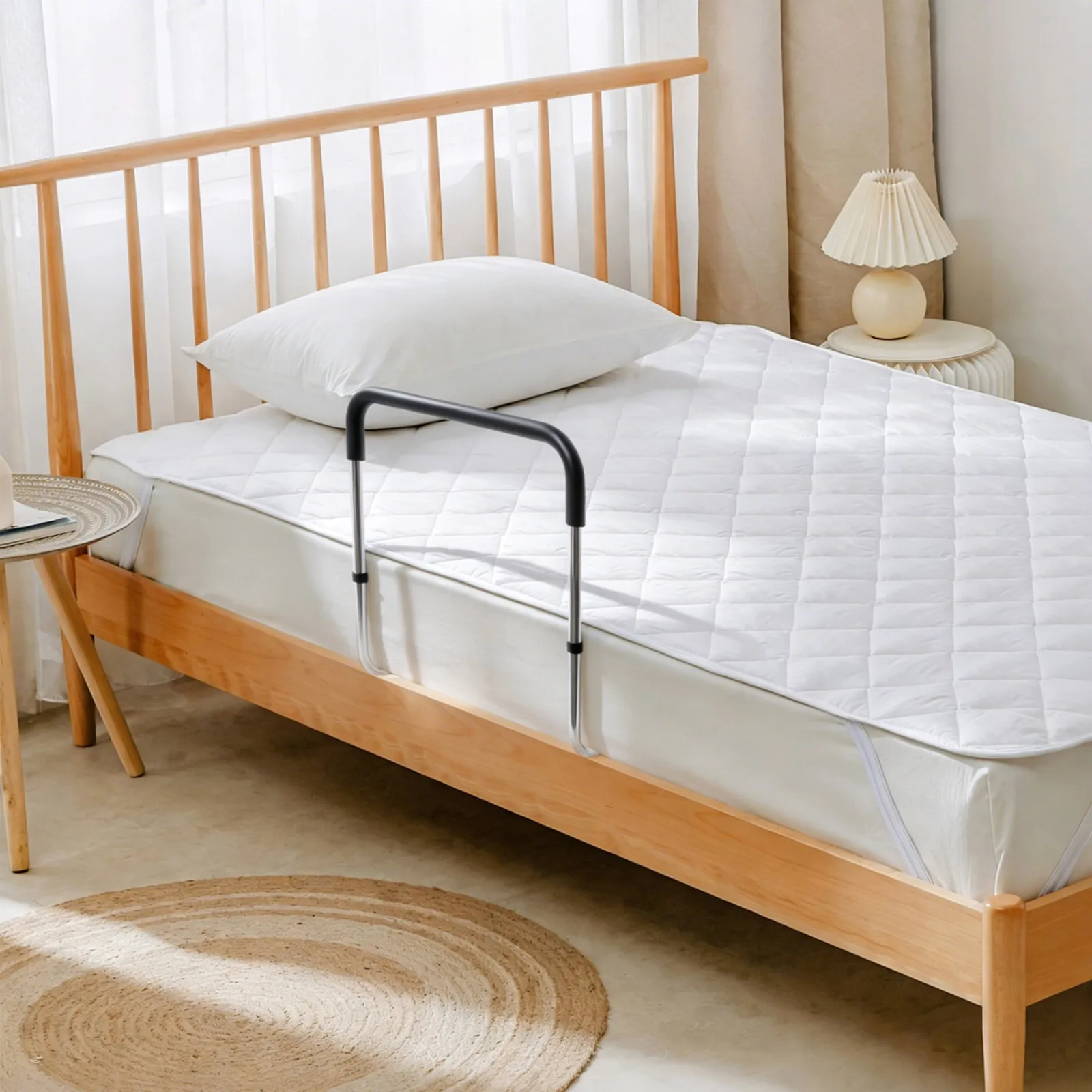 Bettgitter für ältere Erwachsene, Sturzschutzgriff am Bett für Senioren, höhenverstellbare Bettstützstange, schwarz