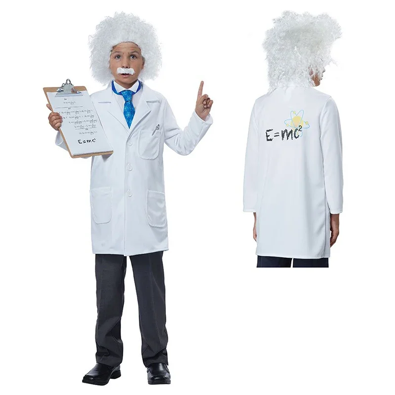 Boys Physicist Scientist Halloween Cosplay Mad Scientist Child Costume