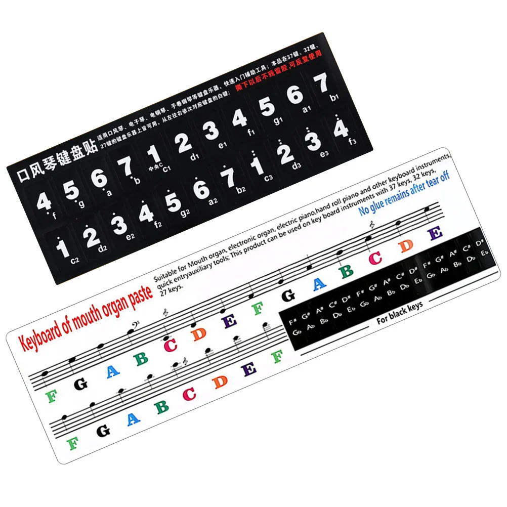 

2Pcs Melodica Keyboard Stickers Safe Durable Pitch Stickers Reusable Practice Decals for Melodica Students Accessories