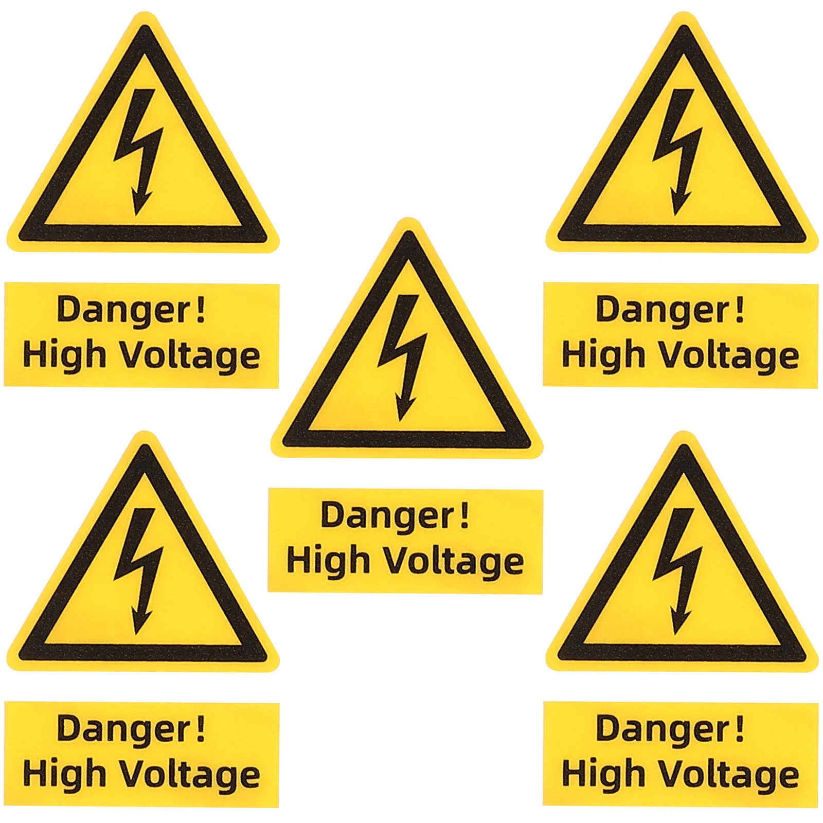 5 Pcs Equipment Safety High Voltage Warning Label Stickers Sign Electrical Labels Reflective Panel Car Decals Appliance Caution