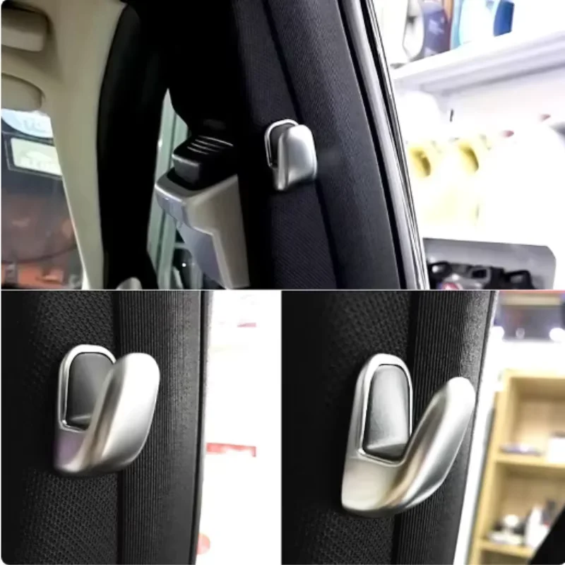 

2pcs Car Interior Window B Pillar Hook Silver Cover Trim For Mercedes Benz E Class2016-2020