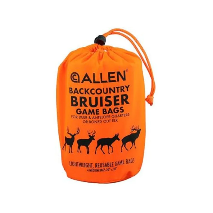 

Backcountry Quarter Bag - Reusable Heavy-Duty Drawstring Hunting Meat Bags - Durable Big Game Bags for Elk Caribou Deer - 4-Pac