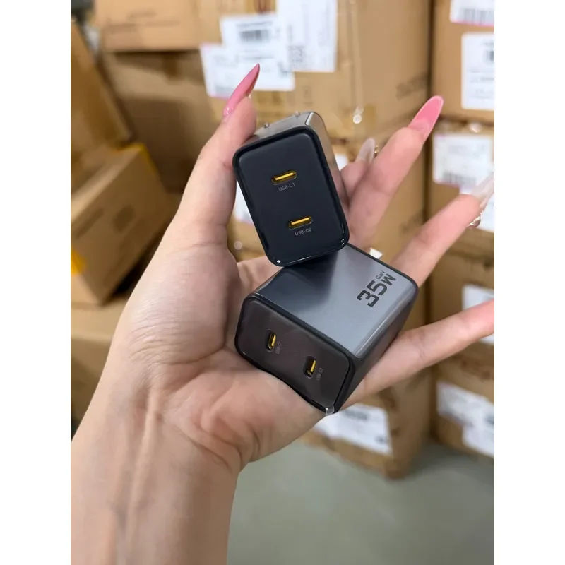 for Pinsheng 35W Fast Charging Dual C Charger Gallium Nitride Dual Type-C Interface Surging Series Gold
