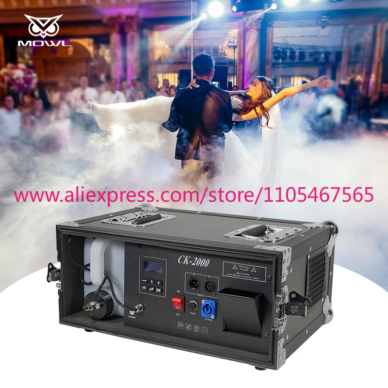 1PCS Stage DJ Nightclub Bar Disco Water Based Black Flight Case 2000W Morning Mist Machine
