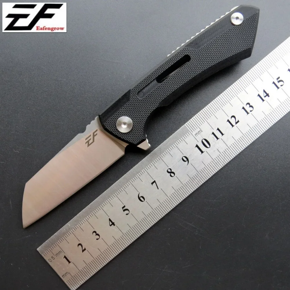 Eafengrow EF86 pocket folding knife D2 blade ball bearing + G10 handle camping hunting outdoor fruit knife