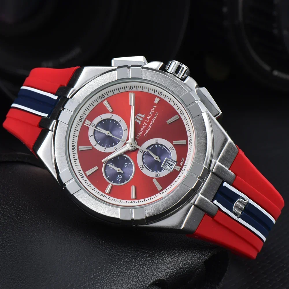 High Quality Maurice Lacroix Brand Watches For Mens Multifunction Chronograph WristWatch Business Precious Quartz AAA Male Clock image 3