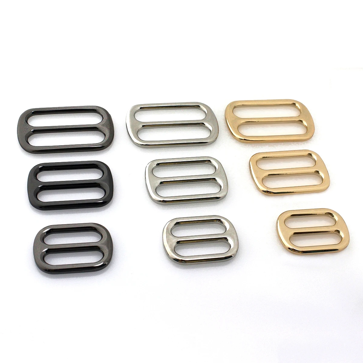 1pcs Metal Tri Glide Slide Buckle Middle Center Bar Adjuster Buckle for Leather Craft Bag Strap Belt Webbing 25/32/38mm