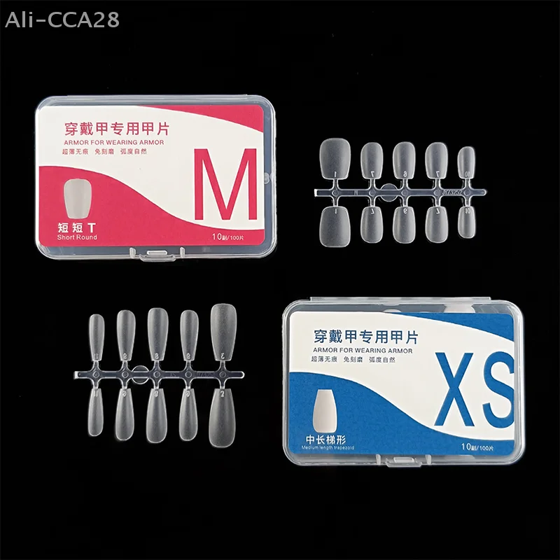 100 Uds. Cubierta completa ultrafina, prensa en puntas de uñas, sistema de extensión de uñas de Gel, accesorios artísticos para uñas postizas transparentes