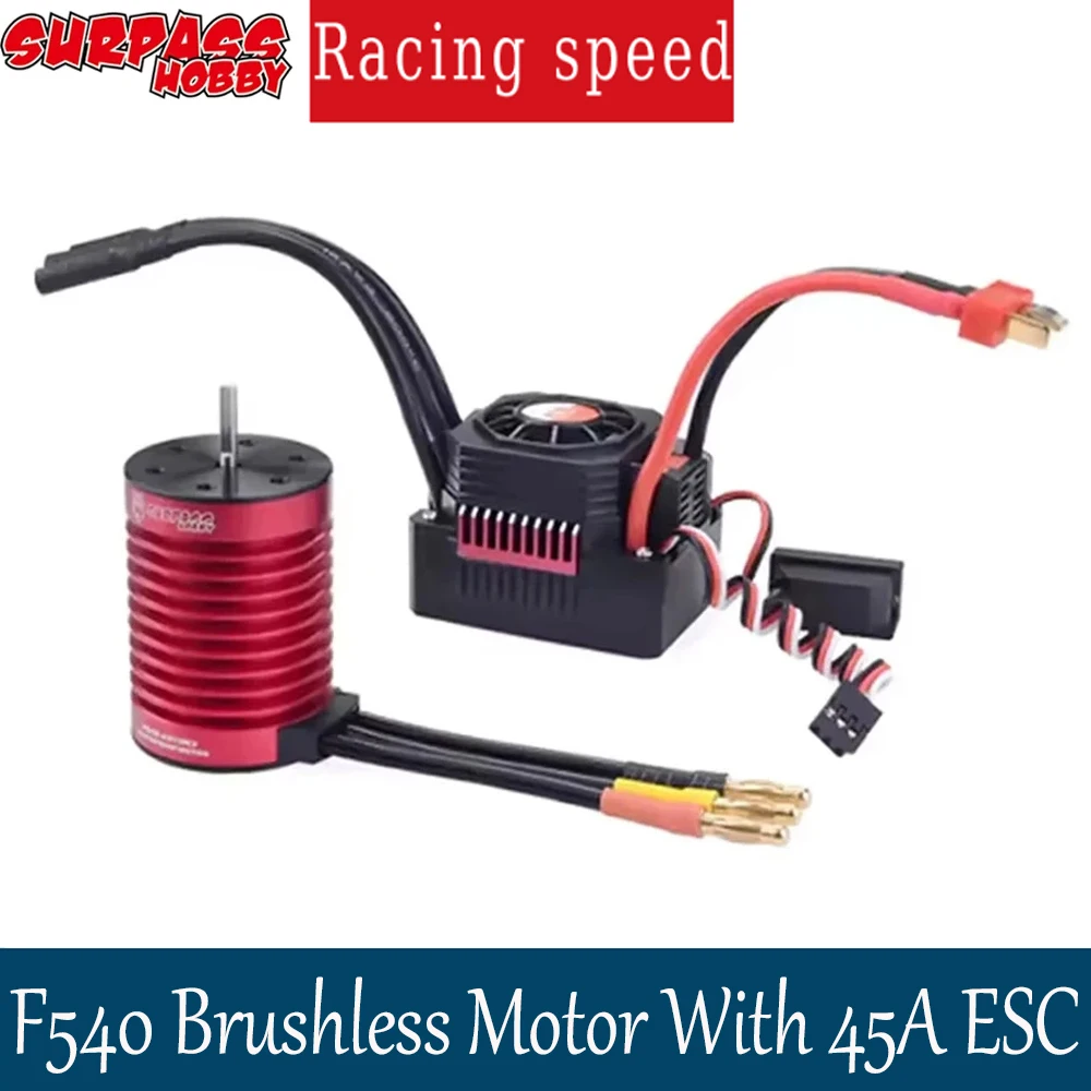 

SURPASS HOBBY KK Waterproof Combo F540 3000KV 3300KV 4370KV Brushless Motor & 45A Brushless ESC for 1/10 RC Car/Tamiya Redcat