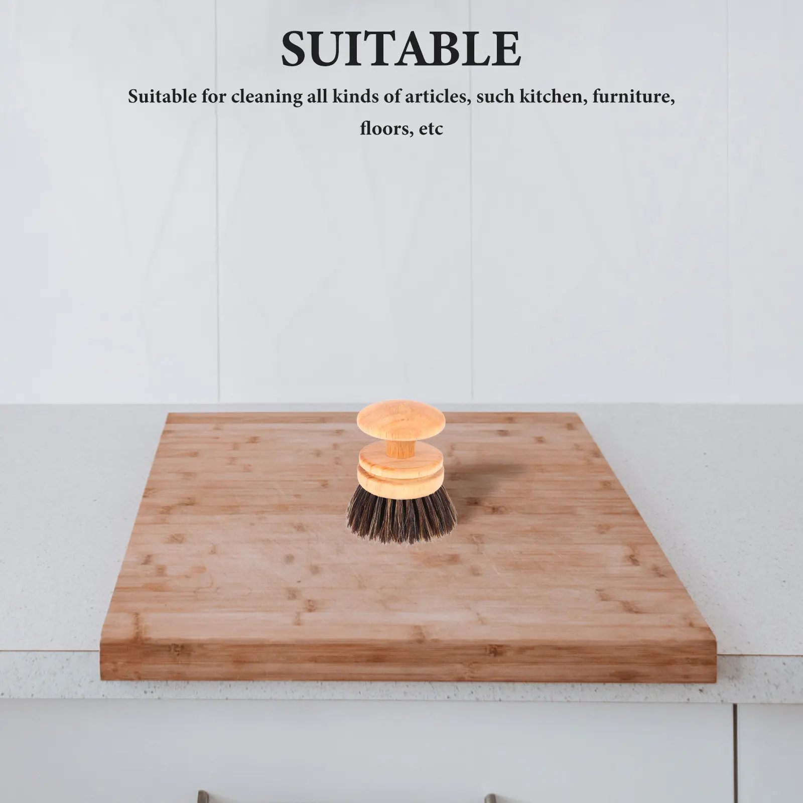 Wok Cleaning Scrub Brush Horse Hair Brushes for Dish Scraper Kitchen Hand Broom