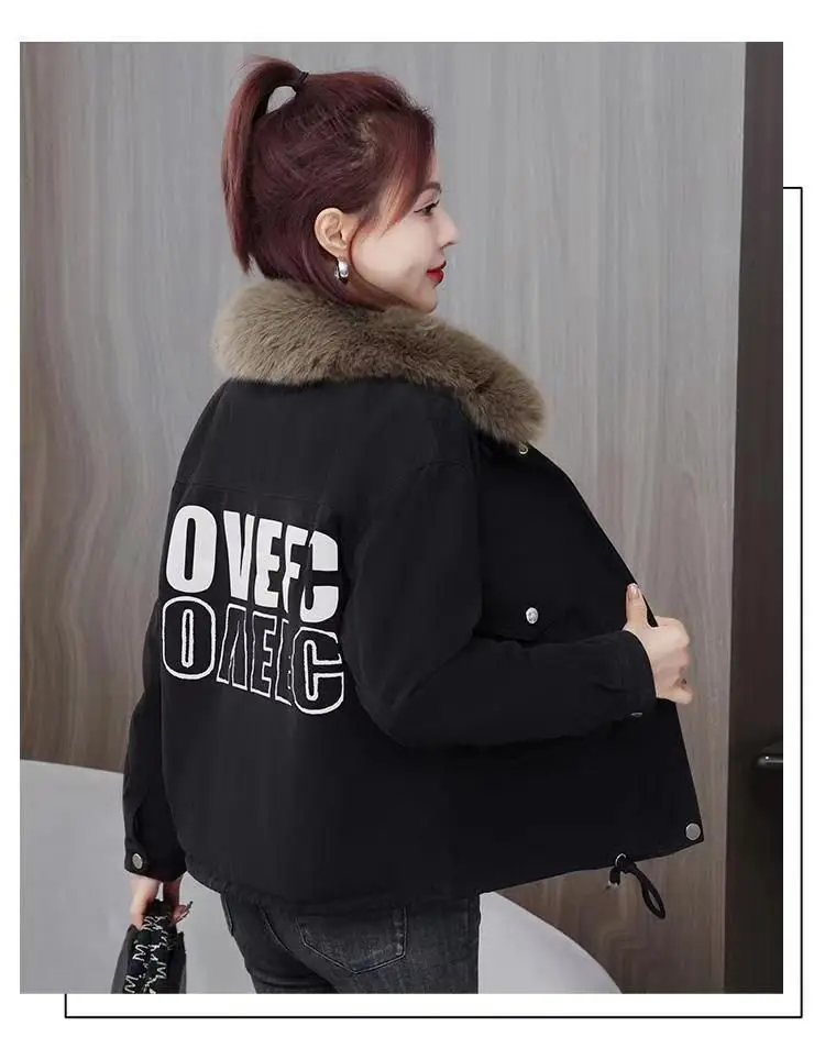 

Parkas Woman Womens Autumn Durable Flap Outwear Perfect Boutique Thickened Travel Fancy Downcotton-Padded Loose Full Fashionable