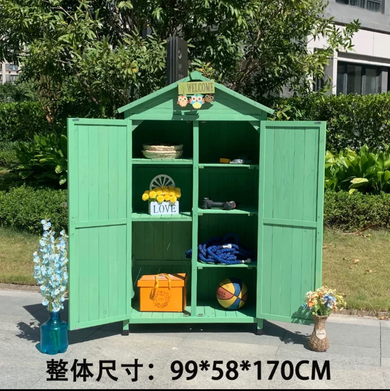 Outdoor locker rain-proof storage cabinet garden yard tool room yard waterproof tool cabinet