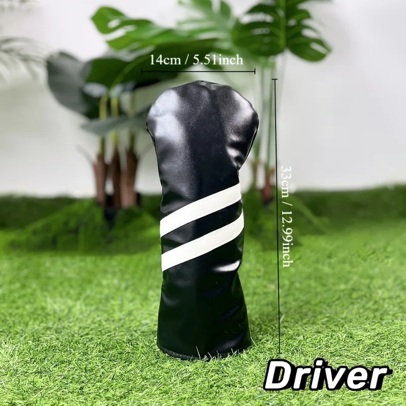 3pcs Waterproof Striped Golf Headcovers - Durable Protection For Your Clubs