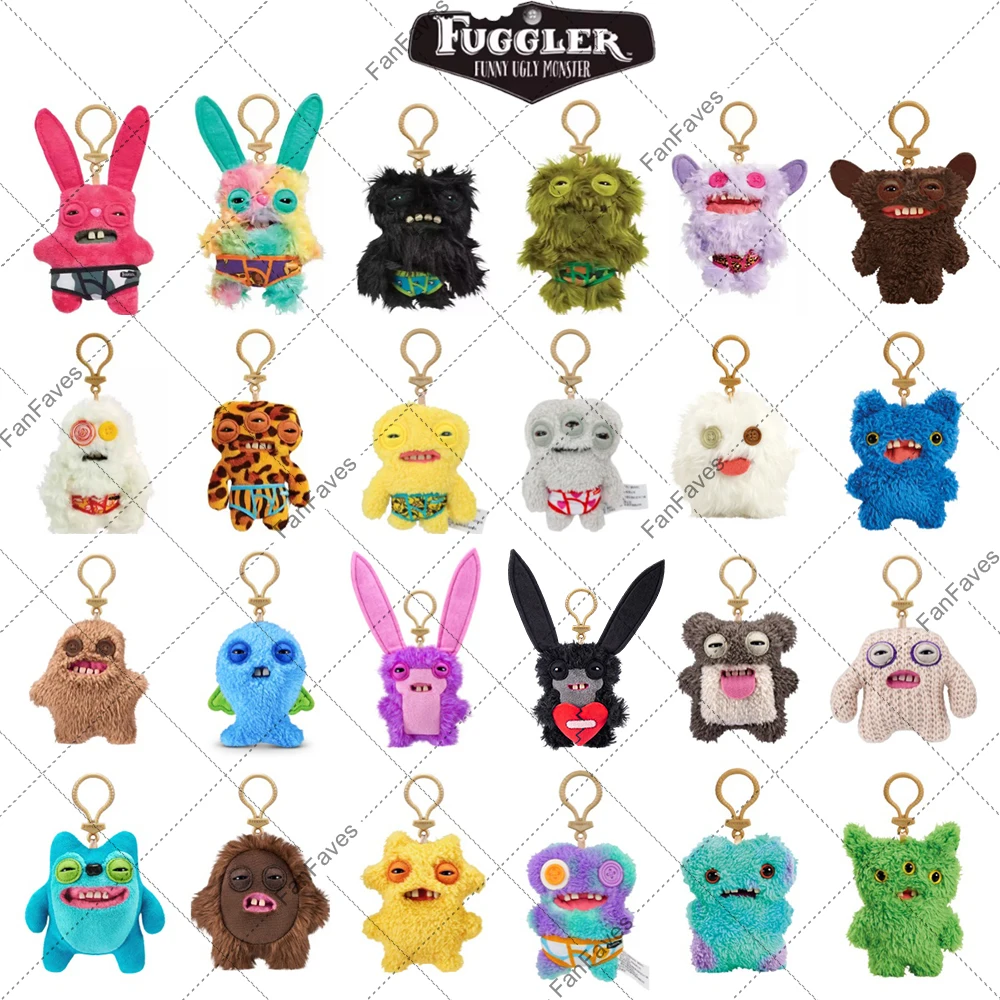 

Fuggler Original Monster Pendant Plush Doll Funny Ugly Teeth Monster Keychain Stuffed Cartoon 9.5-14CM Peluche Toy Gift