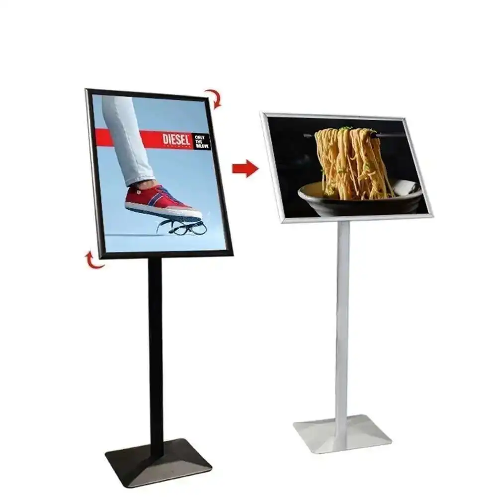 Metal Menu Board Stand Led Poster Display Stand A3 A4 Floor Advertising Picture Sign Stand