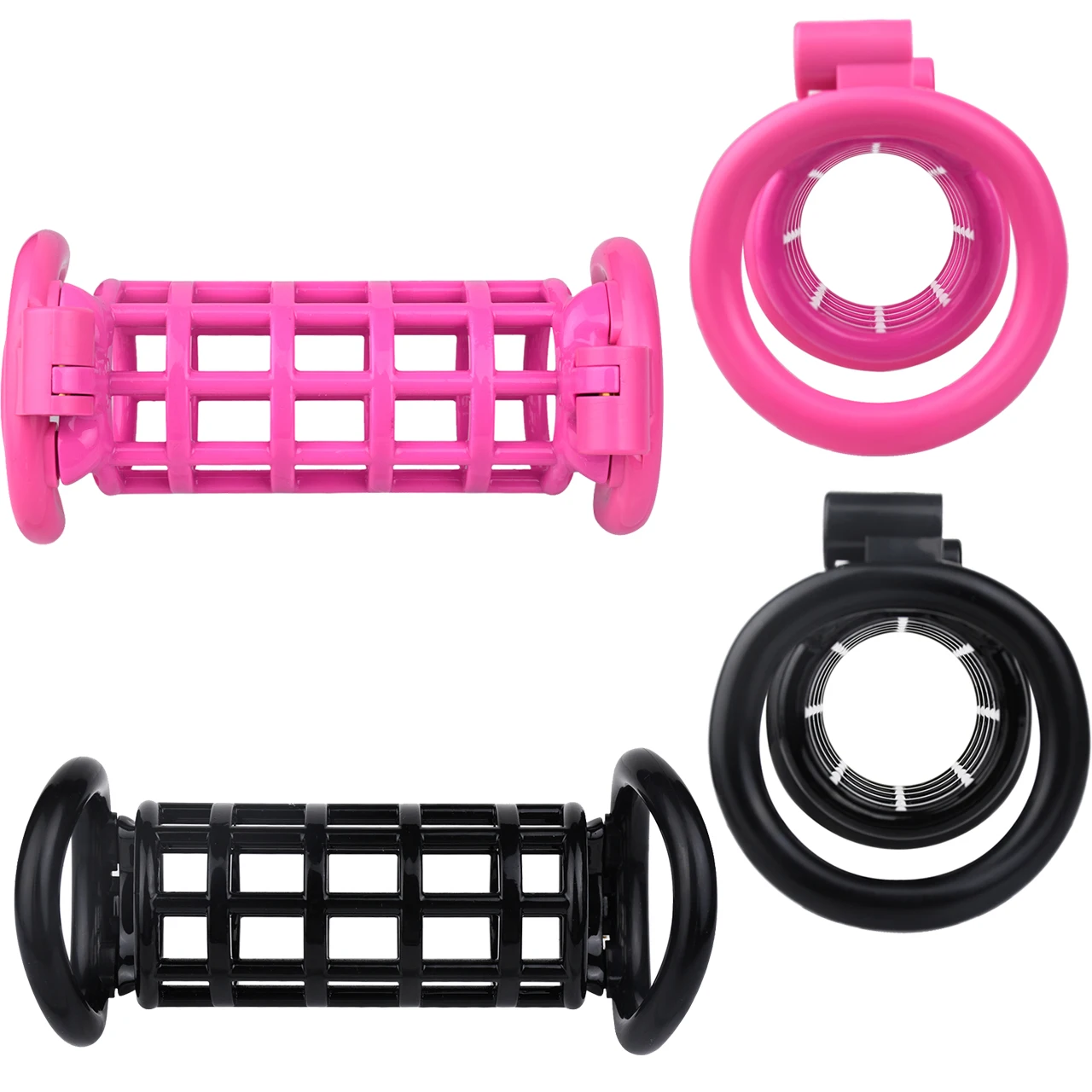 FRRK Double Chastity Cage Bridge with Band Belt for Couple to Lock Penis At the Same Time Hollow Plastic Long Cock Cage 남성 정조대