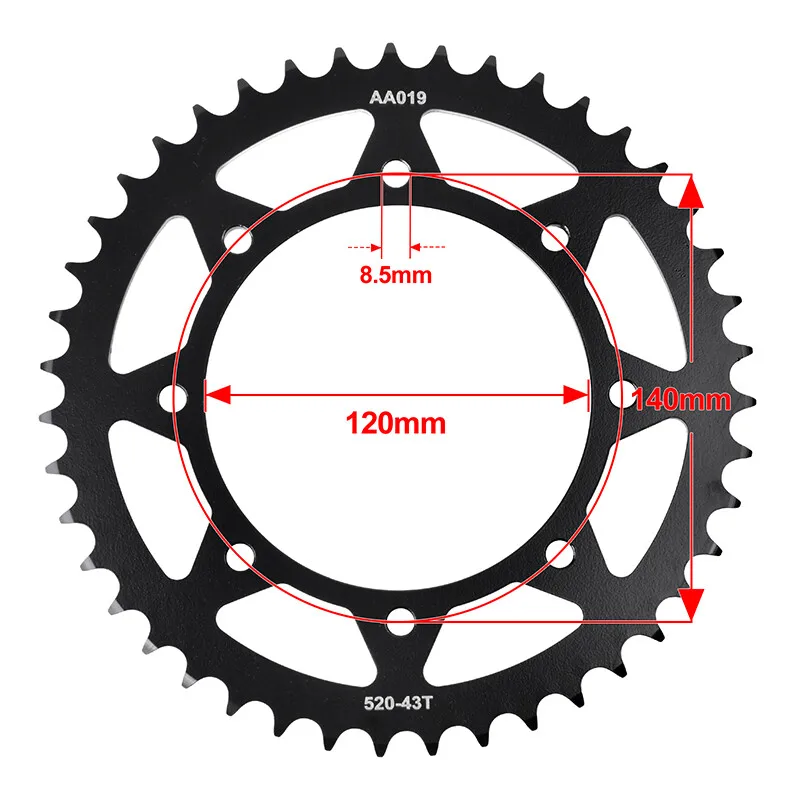 520-15T/43T Motor Front Rear Star Chain Wheel Sprocket for Kawasaki KL650 KLR650 KLX650 KL KLR KLX 650 1990-2015 2016 2017 2018