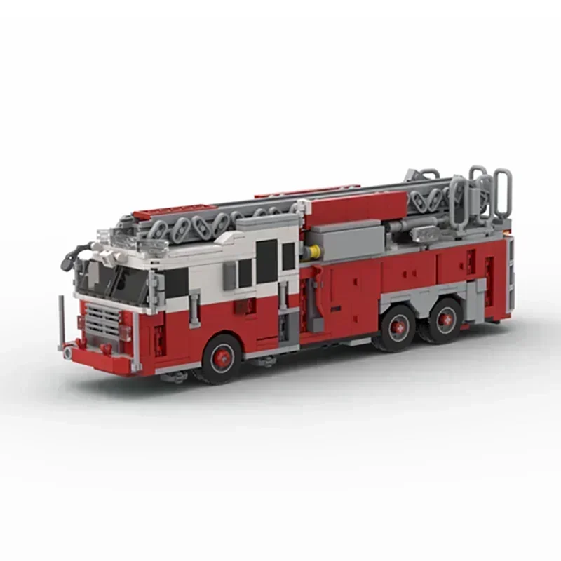 Moc Bouwstenen Auto Model New York Brandweer Ladder 102 Express Technologie Blokken Geschenken Kerst Speelgoed DIY Sets Montage