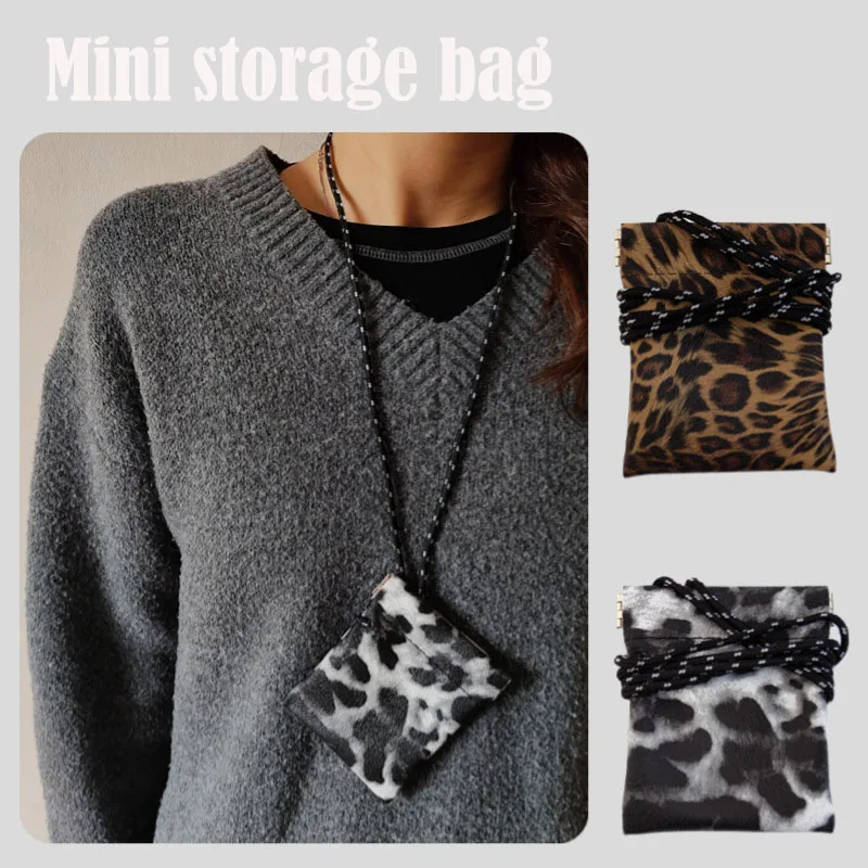 1 قطعة صغيرة الرقبة معلقة محفظة نسائية للعملات المعدنية بولي Leather الجلود سماعة حقيبة التخزين محفظة صغيرة مكافحة سرقة حقيبة مفاتيح صغيرة للرجال والنساء