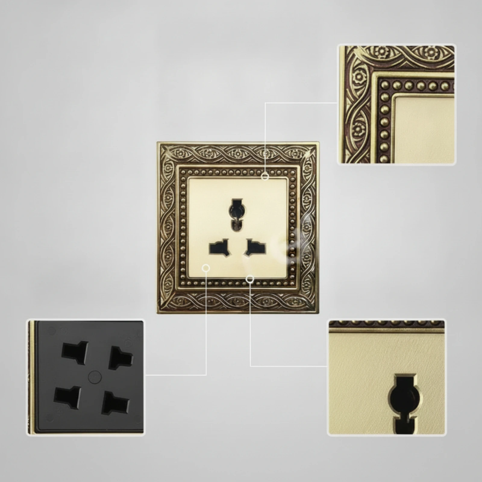 Switch Socket Panel Decorative Decorator Light Switch with Wall Plate Fitting Residential Grade Long-Lasting