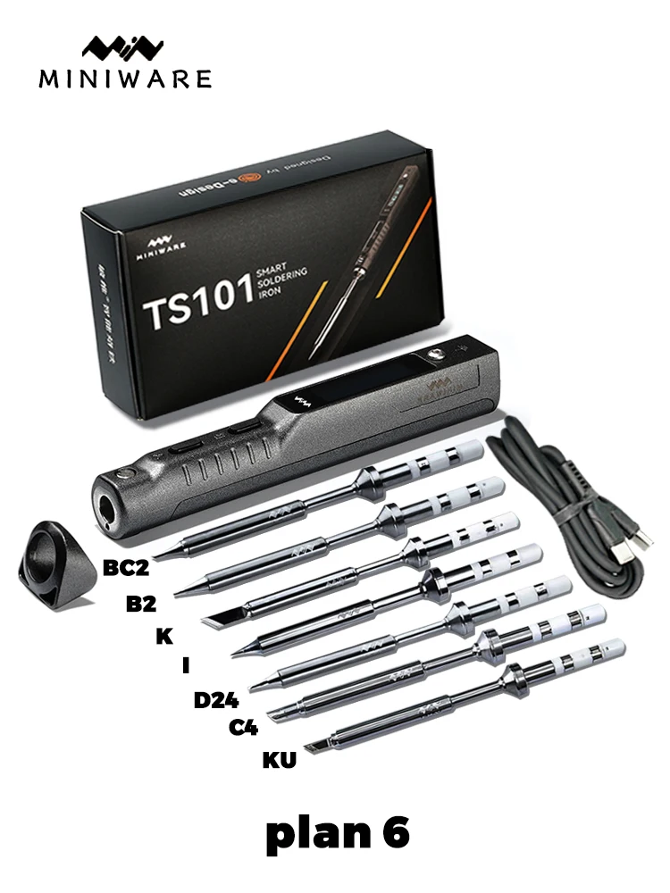 Original ts101 lötkolben 65w mini tragbar einstellbare temperatur lcd neues upgrade ts100 mit lötkolbens pitzen satz
