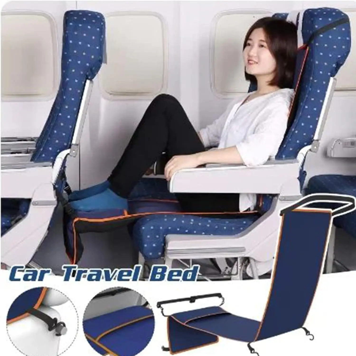 Car Travel Hammock Childen Adults Long Distance Travel Sleeping Bed Bus Hammock Accessories Rests Feet Legs Sleep Artifact