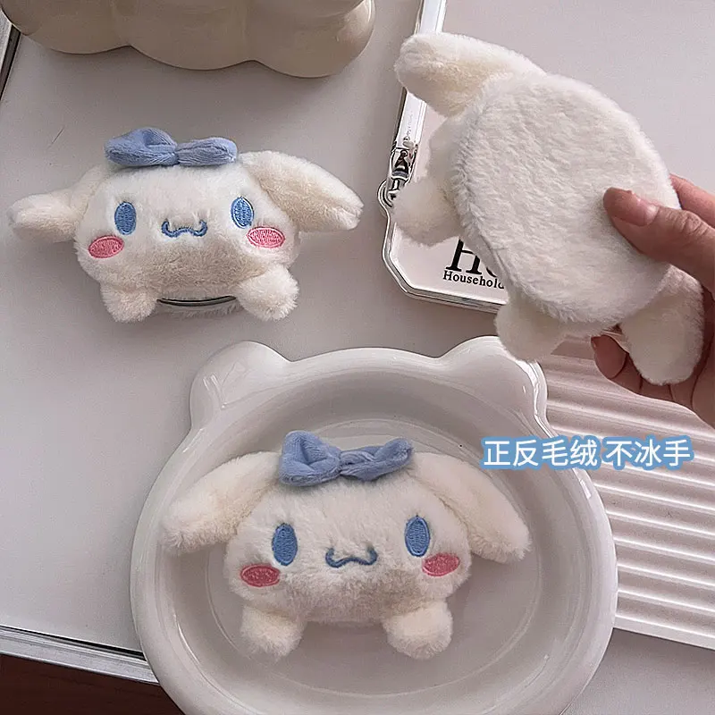 

Cartoon Sanrioed Anime Hello Kittys Plush Makeup Mirror Ins Girl Heart Kawaii Portable Makeup Mini Storage Small Mirror Holiday