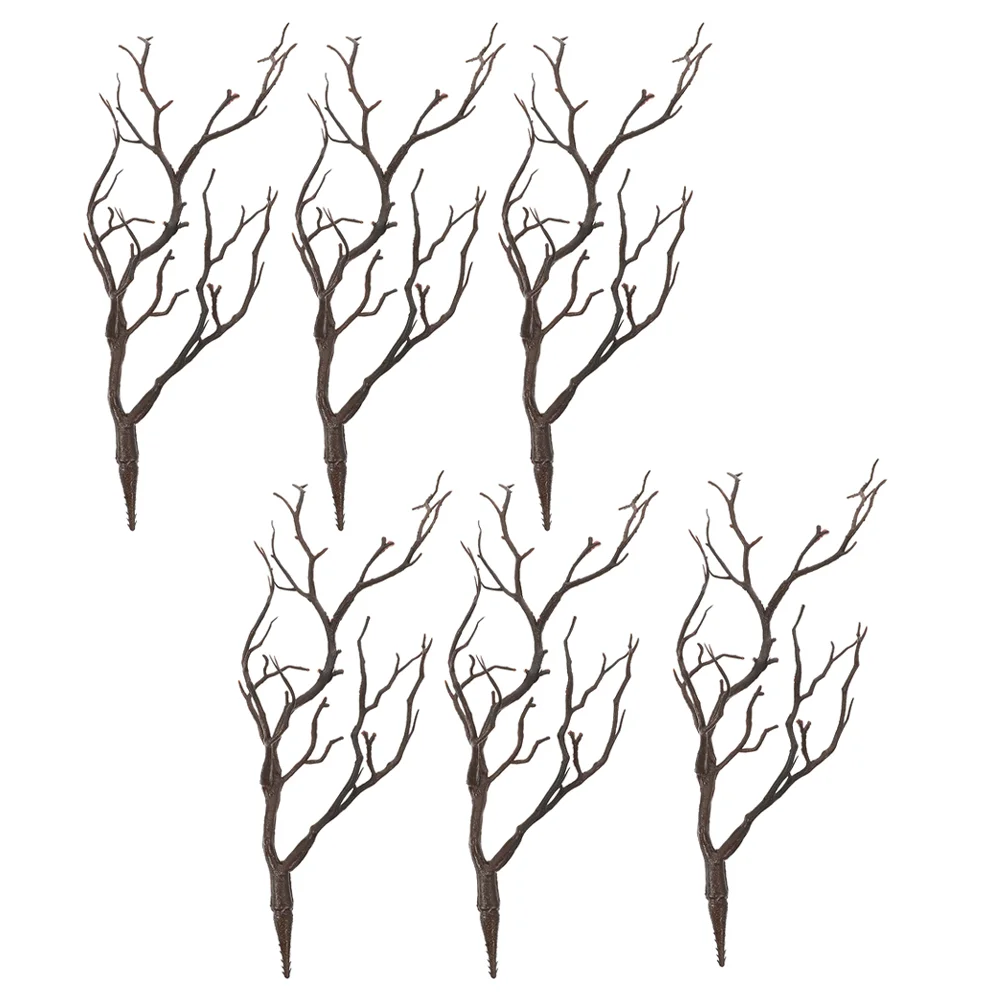 6 Pcs Faux Antler Accessories Artificial Antlers Tree Branches DIY for Flower Arrangement Twigs Fake Dry Decors Plant