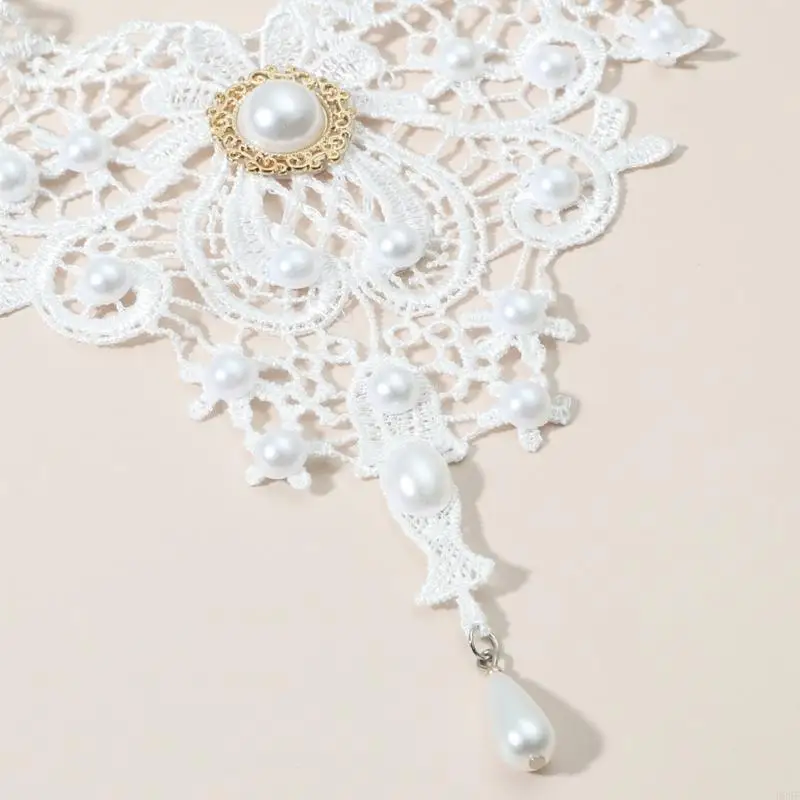 

B95F Готическое кружевное колье-чокер с кристаллами, винтажное толстое колье-колье вампиров